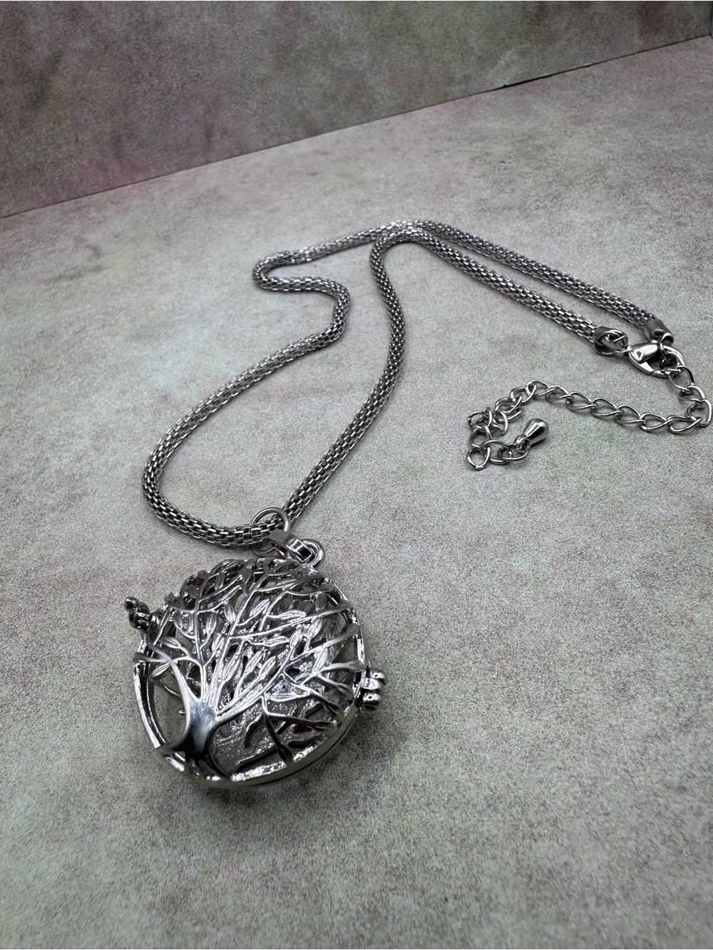 Silver Tree of Life Locket Necklace - Women Jewelry - Picture 9 of 13